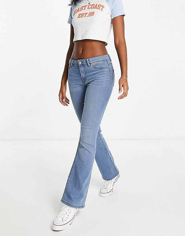 JDY - tulga low rise flared jeans in light blue