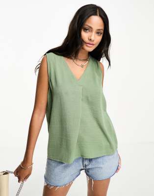 JDY v neck blouse in light green