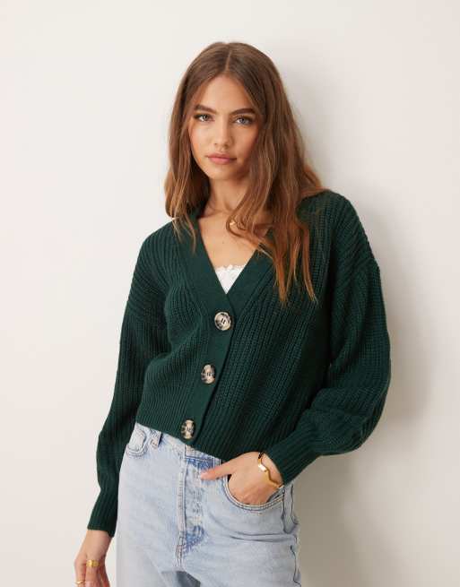 Green cardigan button up sale