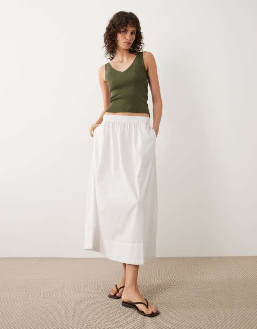 JDY V-neck knit tank top in khaki, 4 of 4