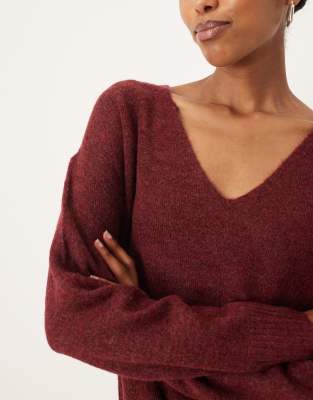 Jdy V-neck Sweater In Red