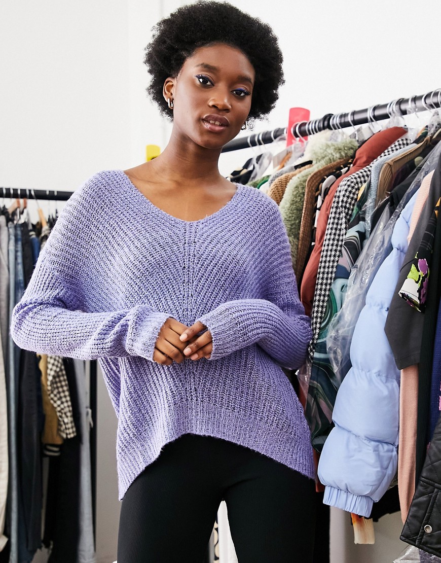 JDY V-neck sweater in lilac-Purple