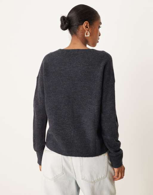 JDY v-neck sweater in navy