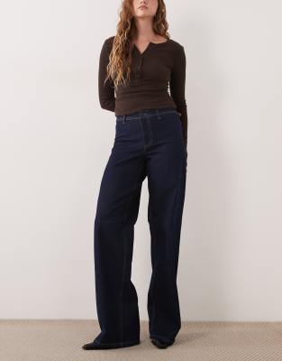 Jdy Vanessa Wide Leg Jeans In Blue