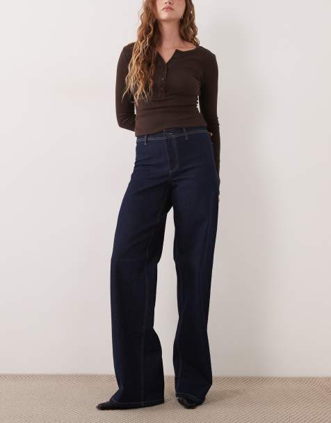 JDY Vanessa wide leg jeans in dark blue - view 1