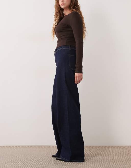 JDY Vanessa wide leg jeans in dark blue, 2 of 5