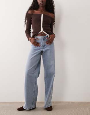 Jdy Vanessa Wide Leg Jeans In Blue