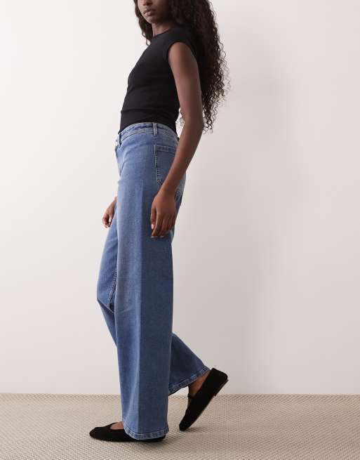 JDY Vanessa wide leg jeans in mid blue, 2 of 5