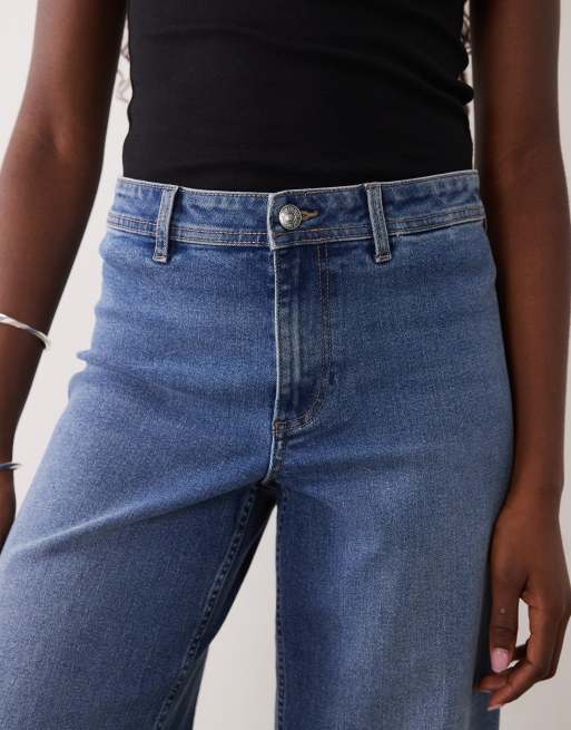 JDY Vanessa wide leg jeans in mid blue, 5 of 5