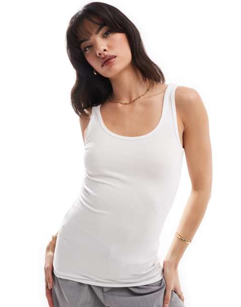 JDY vest top in white - view 1