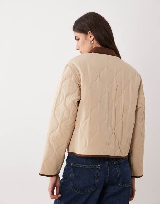 JDY - Veste matelassée à détails contrastants - Beige, 4 de 4