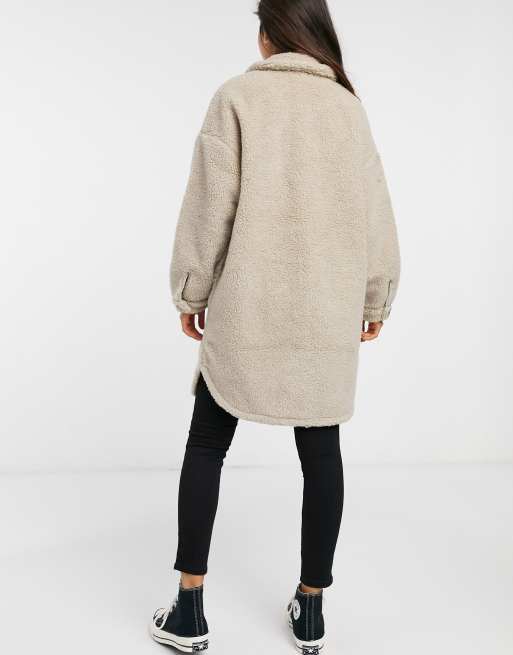 JDY - Veste oversize effet pelucheux - Crème, 2 de 4