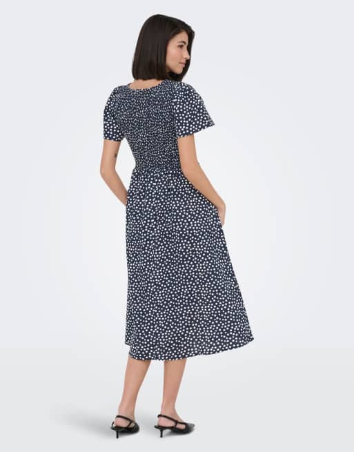 JDY vestido midi amplio de manga corta en azul, 2 de 7