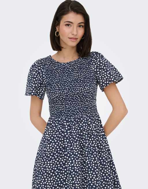 JDY vestido midi amplio de manga corta en azul, 4 de 7