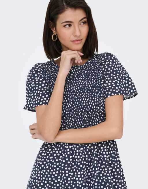JDY vestido midi amplio de manga corta en azul, 5 de 7