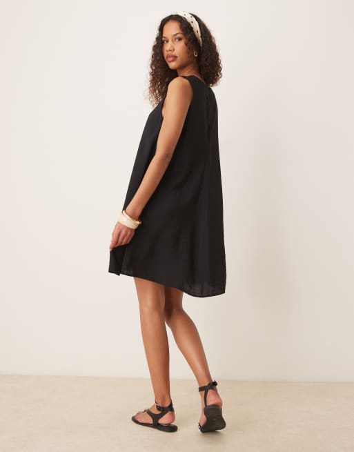 JDY - Vestito corto nero testurizzato senza maniche, 3 di 4