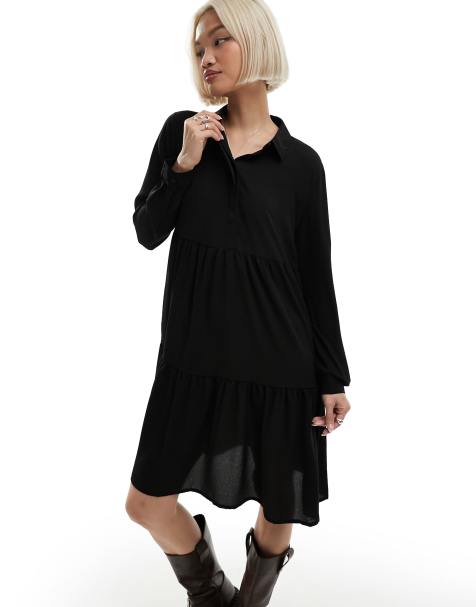 JDY - Vestito grembiule corto nero - view 1