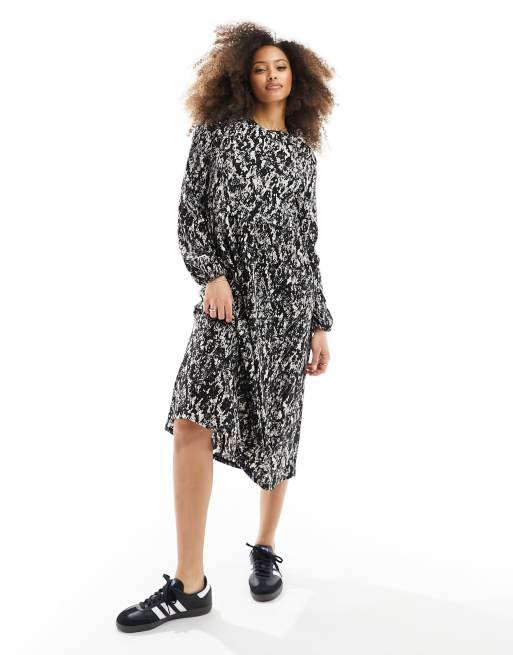 JDY - Vestito midi a maniche lunghe con stampa pitonata