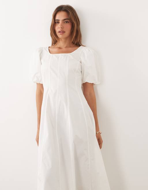 JDY - Vestito midi bianco con vita scesa, 2 di 4