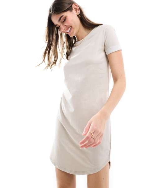 JDY - Vestito T-shirt corto color pietra - view 1