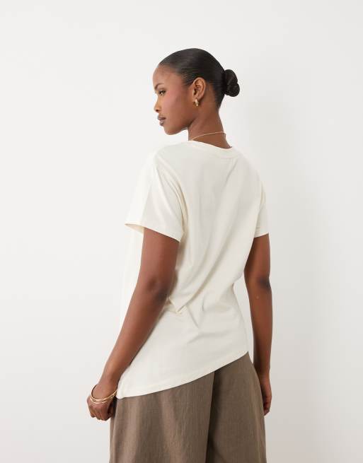 JDY – Vit t-shirt med asymmetrisk fåll, 4 av 4