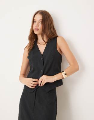 JDY JDY waistcoat co-ord in dark navy pinstripe