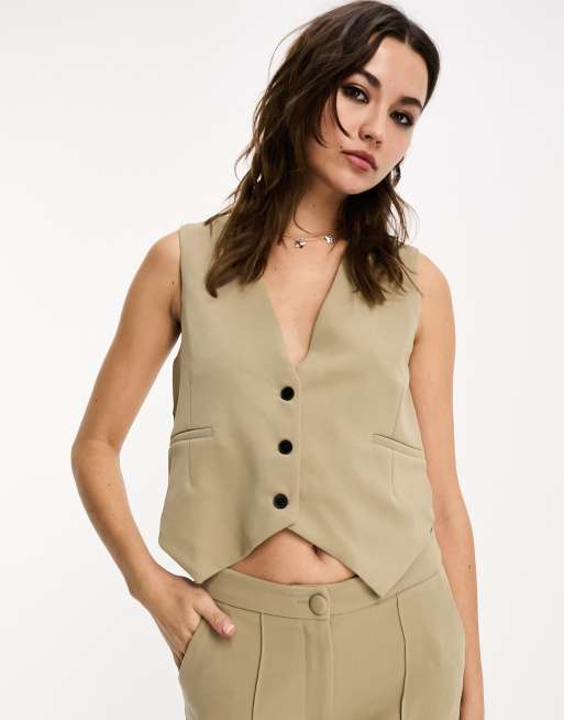 JDY waistcoat in beige (part of a set)