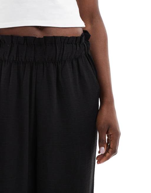 JDY – Weit geschnittene Hose in Schwarz mit hohem, gerüschtem Bund, 4 von 5