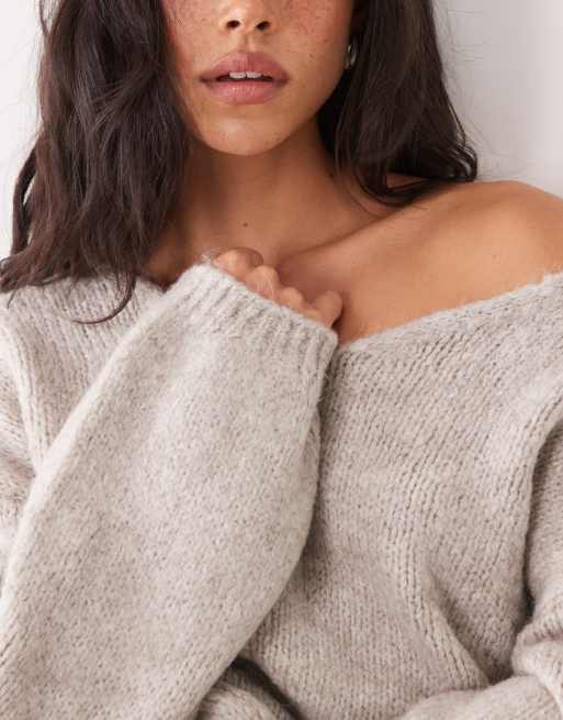 JDY – Wendbarer Oversize-Strickpullover in Steingrau, 3 von 4