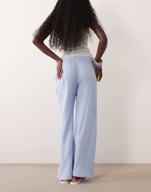 JDY wide leg cheesecloth pants in light blue, 5 of 5