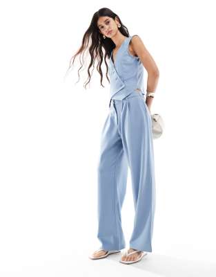 JDY JDY wide leg co-ord trouser in denim blue