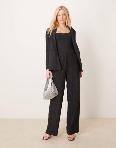 JDY wide leg pants in black - part of a set - view 1