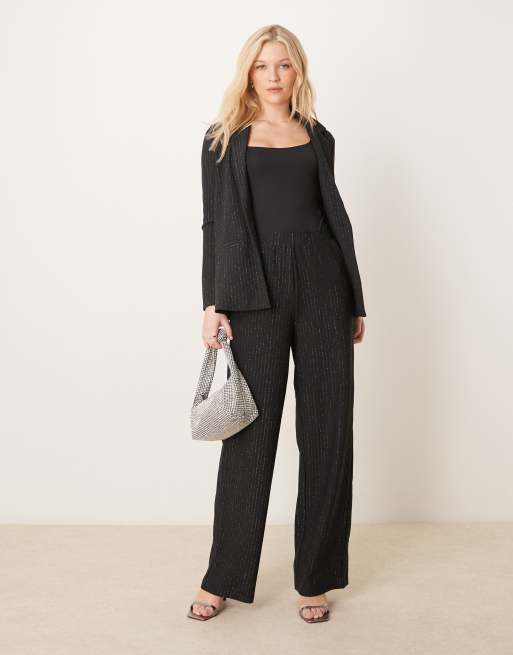 JDY wide leg pants in black (part of a set)