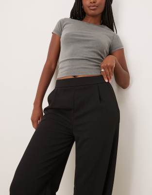 【SATIIIZ】Eto Wide Black Cotton Pants Eto Wide Black Cotton Pants - satiiiz