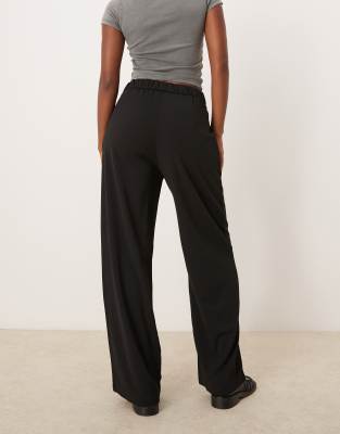 【SATIIIZ】Eto Wide Black Cotton Pants Eto Wide Black Cotton Pants - satiiiz