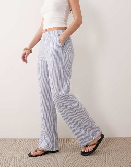 JDY wide leg pants in blue stripe, 2 of 5