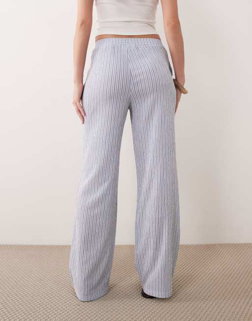 JDY wide leg pants in blue stripe, 4 of 5