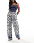 [JDY] JDY wide leg pants in white tile print 3XL WHITE