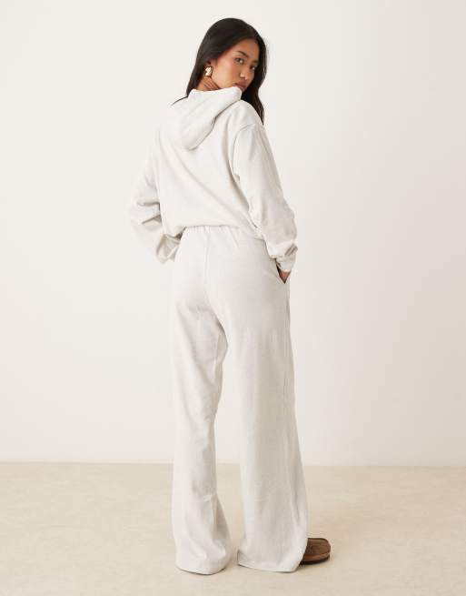 JDY wide leg sweat joggers co-ord in light grey, 5 of 5