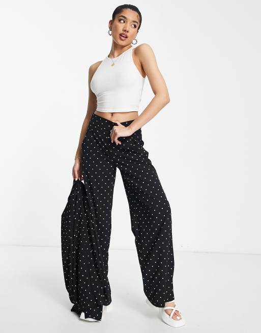 JDY wide leg tailored pants in black spot - part of a set