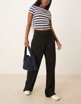 JDY wide leg tailored pants in black