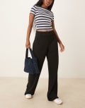 [JDY] JDY wide leg tailored pants in black XS BLACK