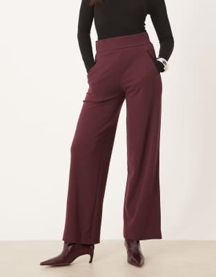 Jdy Wide Leg Tailored Pants In Red