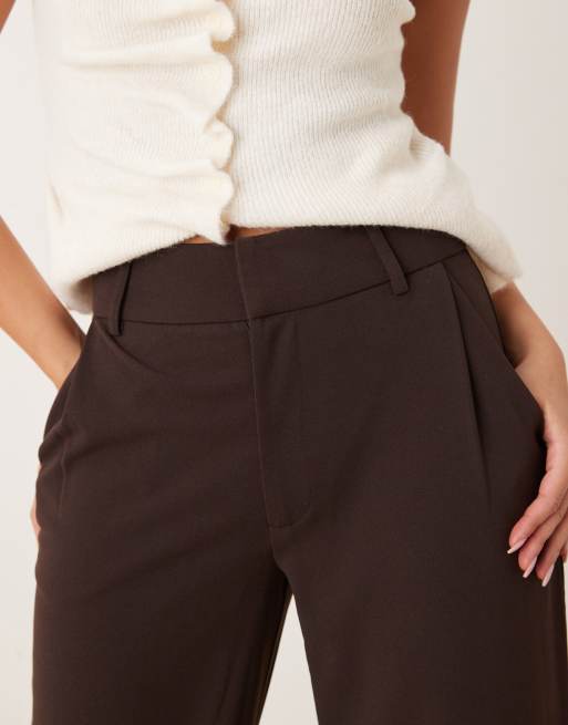JDY wide leg tailored pants in chocolate brown, 5 of 5