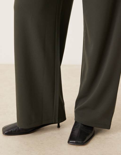 JDY wide leg tailored pants in dark green, 5 of 5