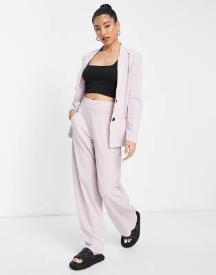 JDY wide leg tailored pants in lilac-Purple