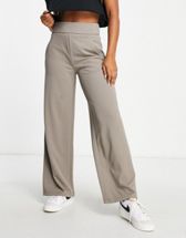 ASOS DESIGN super soft wide leg pants in winter white - part of a