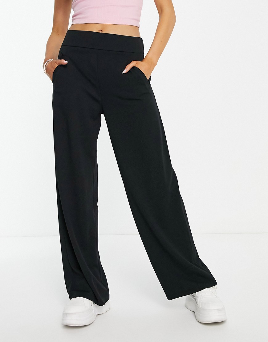 JDY wide leg tailored trousers co-ord in black