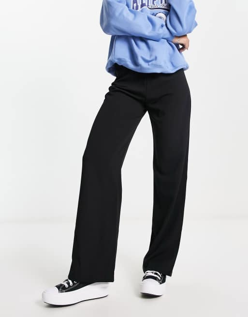 JDY wide leg tailored trousers in black
