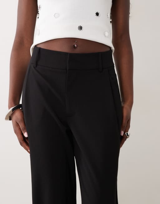 JDY wide leg tailored trousers in black, 3 of 5